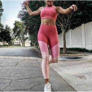 Outdoor Voices 7/8 LeggingsSprings Pink Orange Colorblock Rose Clay